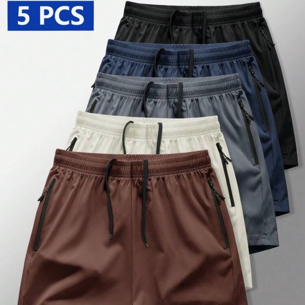 Manfinity Homme 5pcs/Set Men's Spring/Summer Shorts, Sports & Casual Shorts